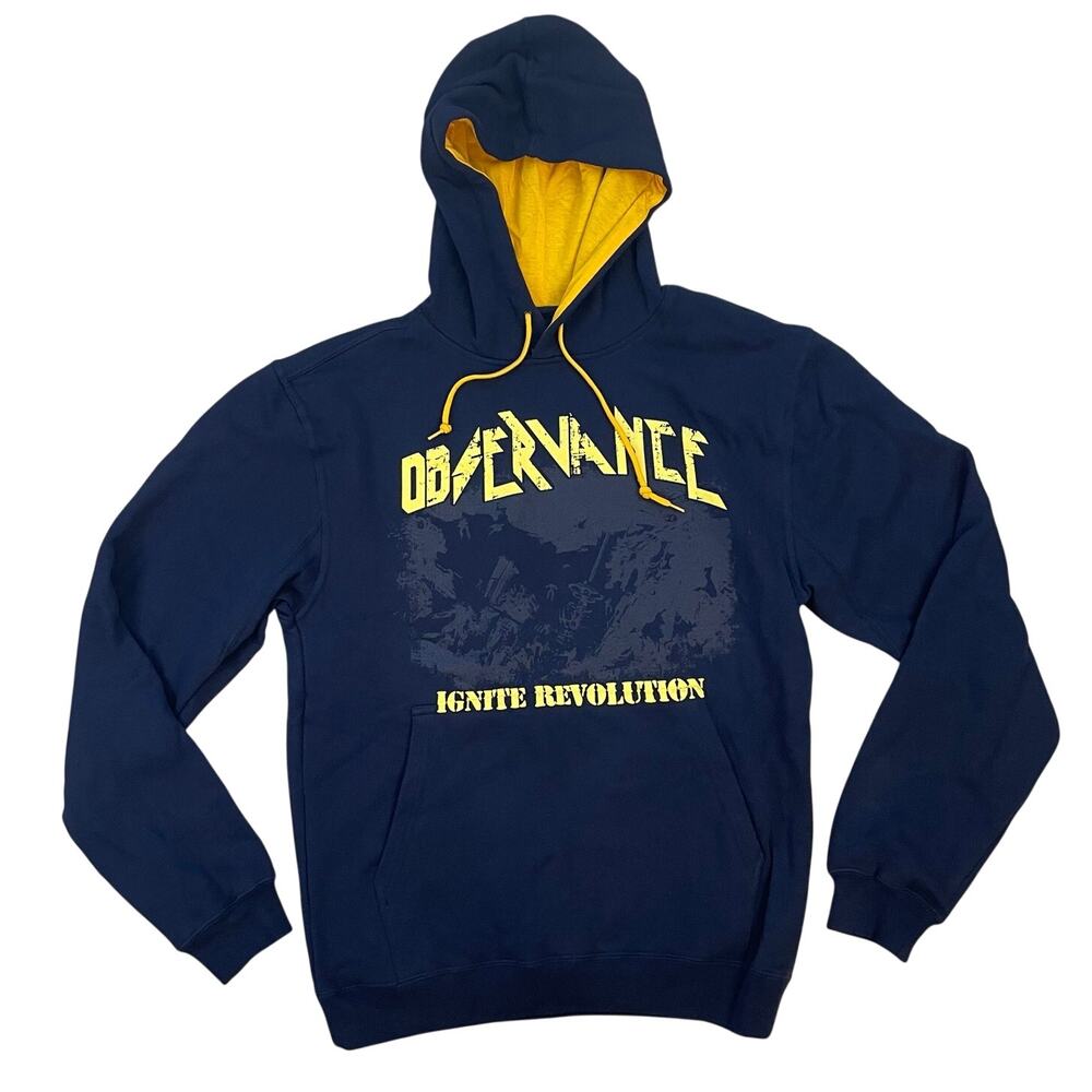 Observance Streetwear Ignite Revolution Graphic Hoodie Navy Men's Medium